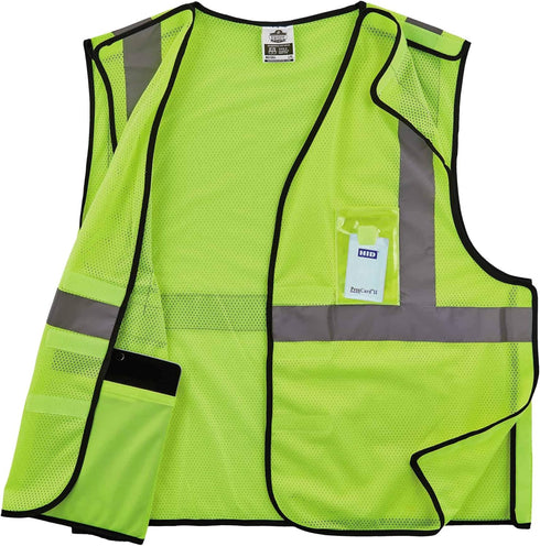 Ergodyne GloWear 8216BA ANSI High Visibility Breakaway Reflective Safety Vest, Lime, Small/Medium, ID Badge Holder