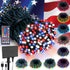 LitHome 100 LED Solar Christmas String Lights Outdoor, 33FT 34Colors Changing Solar/USB Red