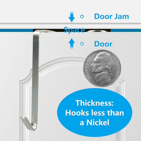 Vantasii 10 Pack Over The Door Metal Hook Hanger for Interior Doors with Thickness from 1.65"
