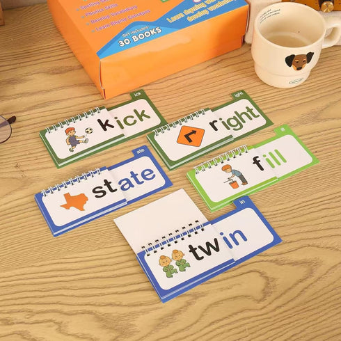 MOYEE 30 Read and Rhyme Flip Books Claritydream Flip Books ABC Vocabulary Flash Cards Interactive Reading Flash Cards