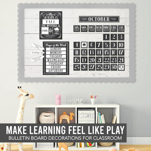 Hadley Designs Black and White Classroom Calendar Set, Bulletin Board Sets for Teachers, School Calendar for Classroom
