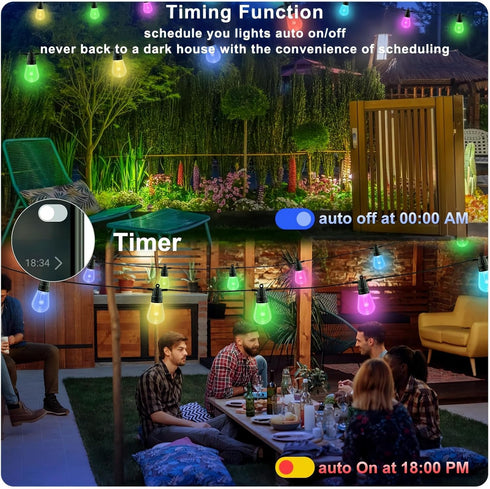 Generic 49ft, 15 Dimmable Bulbs IP66 Outdoor String Lights Outdoor Lights for Patio String Lights for Outside with LED