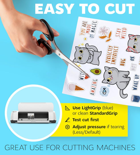 95% 20 8.5x11 Clear Sticker Paper for Inkjet Printer and Laser Sheets, Transparent Sticker Paper, Printable Vinyl