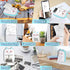 Portable Printer, Mini Pocket Wireless Bluetooth Thermal Printer with 6 Rolls Printing Paper for Android iOS, Blue