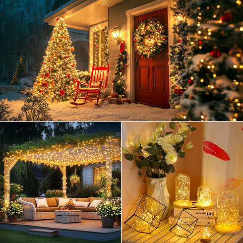 6-Pack 240FT 600LED 8 Brightever Solar String Lights, Total Solar Fairy Lights with Lighting Modes, Solar Lights