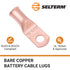 SELTERM 10pcs 6 AWG - #10 Stud Battery Lugs, Heavy Duty Wire Lugs, Ring Terminals, 6 Gauge Connectors