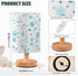YYZZH Frozen Table Lamp Blue Snowflake Pattern Snowy Christmas Xmas Holiday Decor Nightstand Lamp with Wood Base Fabric