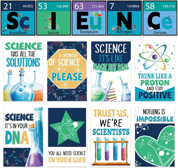 Science Bulletin Board Set, Science Posters Banner, Classroom Decoration for Teachers, Science Lab Cutouts