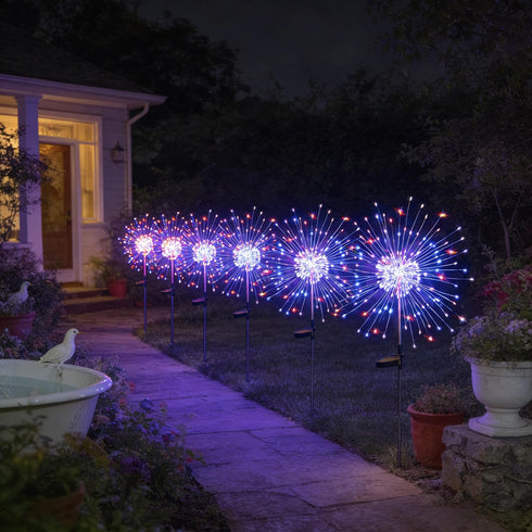 HPUFKOT Garden,2 Pack 200 8 (Colorama-2Pack) Solar Garden Lights Outdoor,Waterproof LED Twinkling Firework Lights