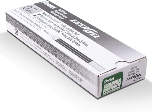 Pentel Refill Ink for EnerGel Gel Pen, 0.7mm Metal Tip, Medium, Forest Green Ink, 12 Pack