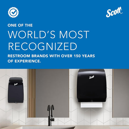 (47091), 12.65" 13.02" 7.18" 1) Scott Slimroll Manual Towel Dispensers White, for Orange Core Scott Slimroll Towels, x