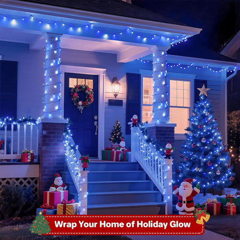 264Ft 800 8 Extra Long LED Christmas Lights with Timer, Green Wire Fairy Starry String Lights Plug in, Modes