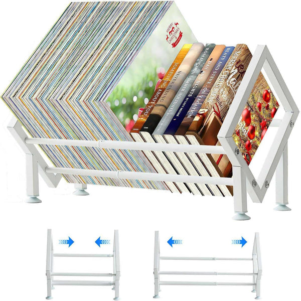 ENCIMART Tabletop Bookshelf Organizer, Adjustable Desk Shelf for Top of Desk in