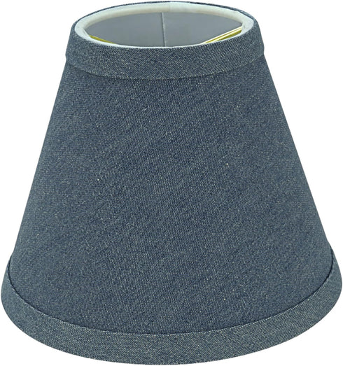 Aspen Creative 32108-2A, 3" 6" 5" Set 2 Hardback Empire Clip-On Chandelier Lamp Shade, Washing Blue, Top x Bottom x
