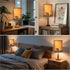 GUZEIR set 2, 9.8" 9.8" 11.8" Deer Linen Tall Drum Lampshade of Top x Bottom x High Lamp Shade, Lamp Shade Replacement