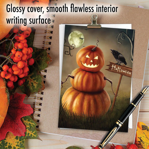 The Best Card Company - 1 Happy Halloween Card with Envelope, Fun Spooky and Festive Card for Halloween (Spooky