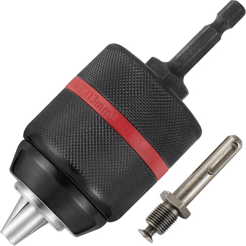 2-13mm Multi Quick Replacement Keyless Chuck, Keyless Oneway Hand Drill Chuck for Multiple Purposes