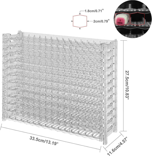 Evemodel 12 Layers Universal Marker Storage Trays, Clear Penholder Display for 180 Pens, Desk Organizer Holder