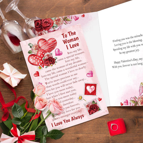 Obbyidk Romantic Valentine's Day Card for Women, Sweet Valentines Card for Wife Girlfriend, Vday Gifts for Her, My Love