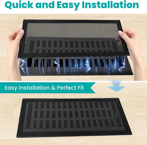 Floor Vent Covers 4"x10" - 6 Pack Magnetic Air Vent Filters with Mesh Screen Dust Filter for Home HVAC & RV Vents