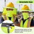 KJX Summer Hardhat Sun Shade, Hard Hat Visor Sun Shade Full Brim with Mesh Cape and Neck Gaiter, Hard Hat Sun Shield