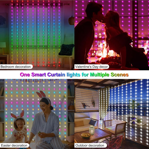 6.6 9.8Ft 16 300 echosari Smart Curtain Lights x Million Colors Changing LED Fairy Curtain Lights DIY Functions