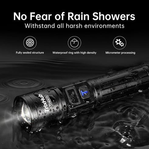 2 Pack, 5 TrixHub Rechargeable Flashlights Super Bright High Lumens Flash Light, Modes Zoomable Linternas with LCD