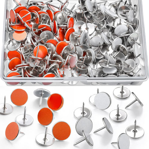 200 Pack White and Orange Reflective Tacks, Trail Marking Tacks, Glow Tacks for Hunting, Hiking, Camping