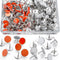 200 Pack White and Orange Reflective Tacks, Trail Marking Tacks, Glow Tacks for Hunting, Hiking, Camping