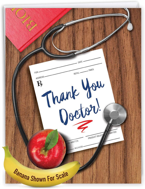 NobleWorks Jumbo Thank You Card for Nurse and Doctor (8.5 x 11 Inch) - Big Gratitude Greeting Card