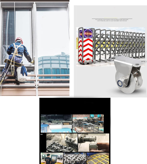 Chiloskit Stainless Steel 2" Sliding Gate V Groove Roller Bearings, Pulley Wheels for Track Rail Sliding Gate System