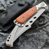 DOOM BLADE Long Blade Pocket Folding Knife, Sharp Survival Work Knives, Foldable Large Knife with Rosewood Handle, Gift