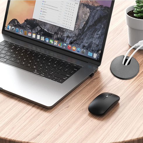 Litoexpe Black Desk Cord Grommets, 2 Inch Plastic Grommet Cable Hole Cover for Office Equipment
