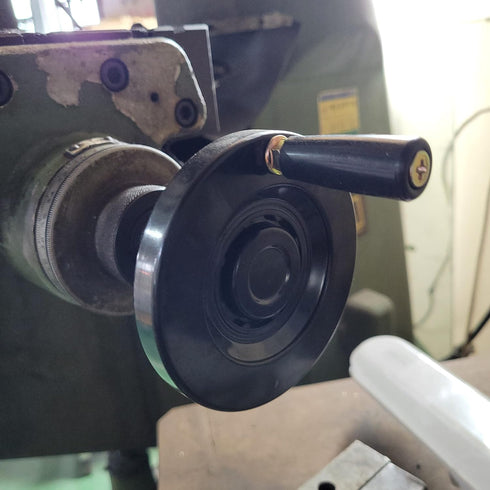 Revolving Hand Knob HandWheel M6 Male Threaded Stem L-2.4" Black for Woodworking Machine, Boat Trailer Jack