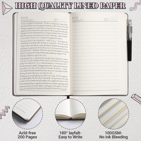 Estune 10 Pack Lined Journal Notebook - A5 Tree of Life Hardcover Leather Journal with 10 Pens for Travel and Work