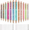Sabary 12 Pcs Cute Glitter Pens for Nurses, Retractable Fancy Pens with 12 Replacement Refills for Nurse Day