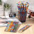 Handepo 72 Pieces Attendance Pencils with Eraser, Assorted Wooden Pencils for Kids, Student Carnival Prize, 4 Styles