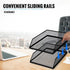 Hicarer 4 Pcs Black Metal Letter Tray, Stackable Desk Tray, Single Wire Mesh Desk Organizer, Front Load File Paper