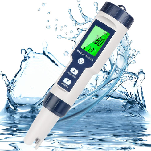 5 in 1 PH Meter for Water, PH/TDS/EC/Temp/Salt Meter, Salt Tester for