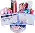 Pencil Pen Holder for Desk with Calculator, Mirror, 7 Slots, 180° Opening, Desktop Storage for Office, School, Home