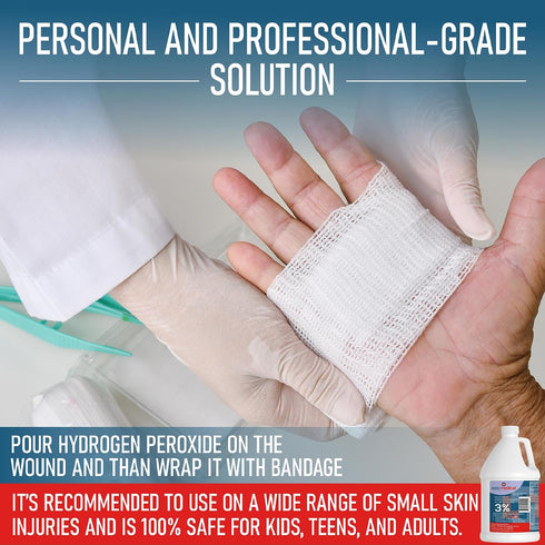 3% H2O2 3 (1 Epic Medical Supply Hydrogen Peroxide - First Aid Antiseptic & Multipurpose Cleaner - Topical Wash