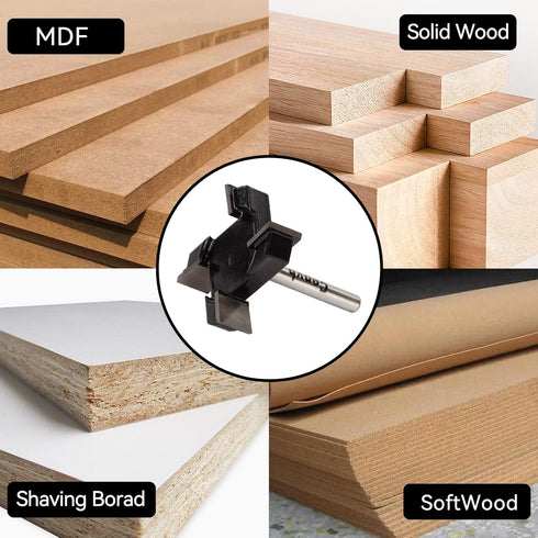 Spoilboard 4 1/4" 2" 1/2" 1/2" CNC Surfacing Slab Flattening Router Bit, Teeth, Shank, Cutting Diameter, Cutting Depth