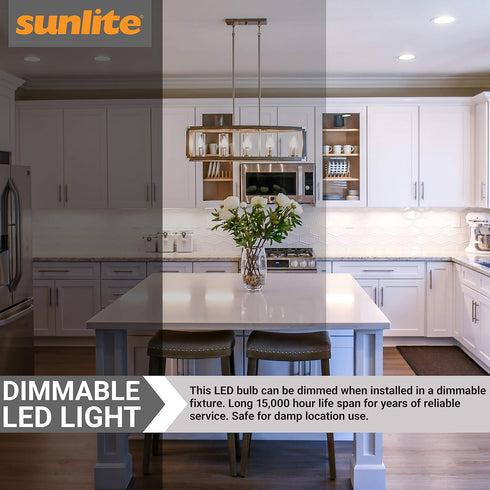 CA11 Bulb, 5 (60W 600 (E12), Dimmable, 2700K 1 Count Sunlite LED Filament Flame Tip Chandelier Light Watts Equivalent)