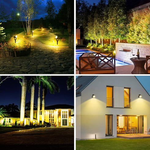 2W 9.8ft IP65 2-IN-1 T-SUNUS Christmas Solar Landscape Spotlights Warm White, Garden Spot Lights Outdoor Cable
