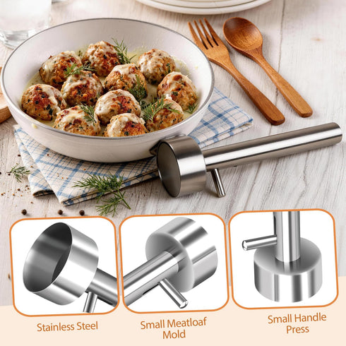 Seqiuay (4cm) Falafel Scoop Maker, Stainless Steel Falafel Press Mold, Easy to Use and Clean, Non-Stick Meatball Press