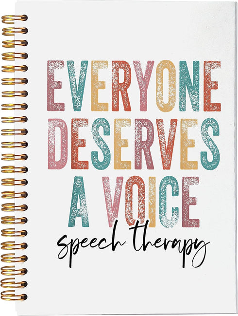 Everyone Deserves a Voice Speech Therapy Journal, 5.5 x 8.3 inches, Colorful Lined Hardcover, SLP Gift