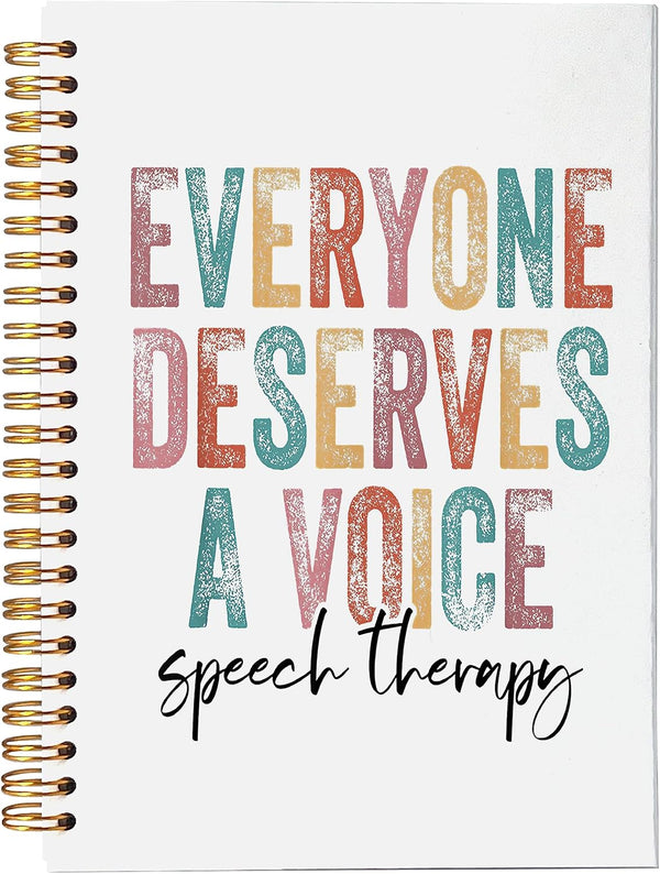 Everyone Deserves a Voice Speech Therapy Journal, 5.5 x 8.3 inches, Colorful Lined Hardcover, SLP Gift