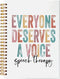 Everyone Deserves a Voice Speech Therapy Journal, 5.5 x 8.3 inches, Colorful Lined Hardcover, SLP Gift