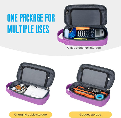 ECHSRT Large Aesthetic Pencil Case, Minimalist Portable Stationery Bag with Handle for Office Organizer