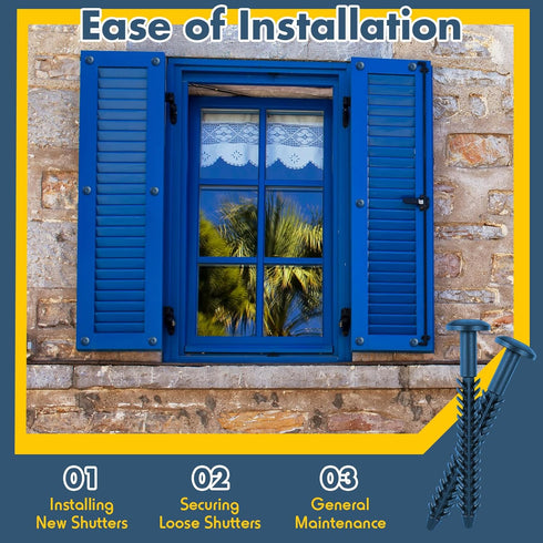 MorningRo 6 Pack Vinyl Shutter Fasteners Plastic Shutter Screws Window Shutters Exterior Spike Loks for Installing